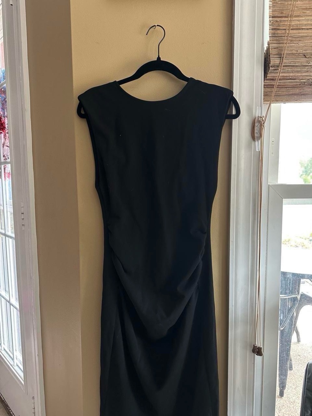 Zara Black Sleeveless Midi Dress with Soft Draping